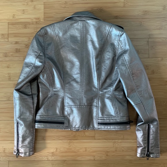 Blank NYC Metallic Faux Leather Moto Jacket - Picture 3 of 7